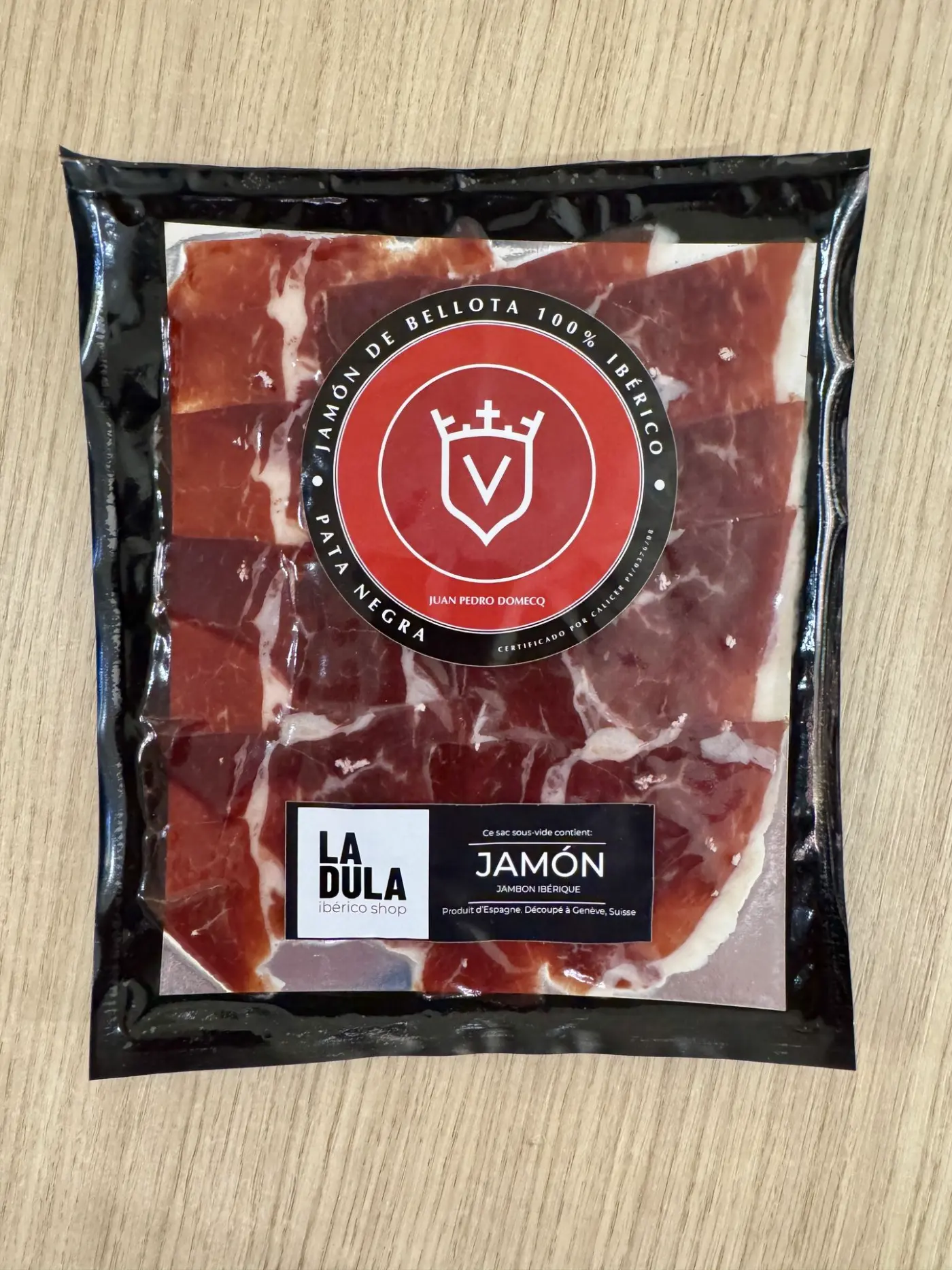 Jamón ibérico tranché à la minute chez LA DULA à Genève
