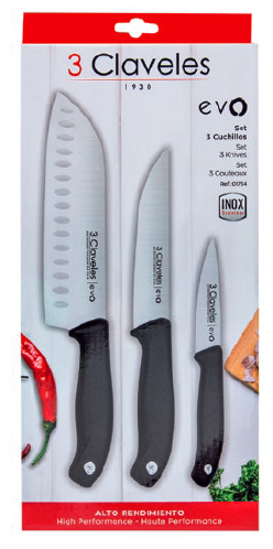 Set of 3 EVO Knives - 3 Claveles